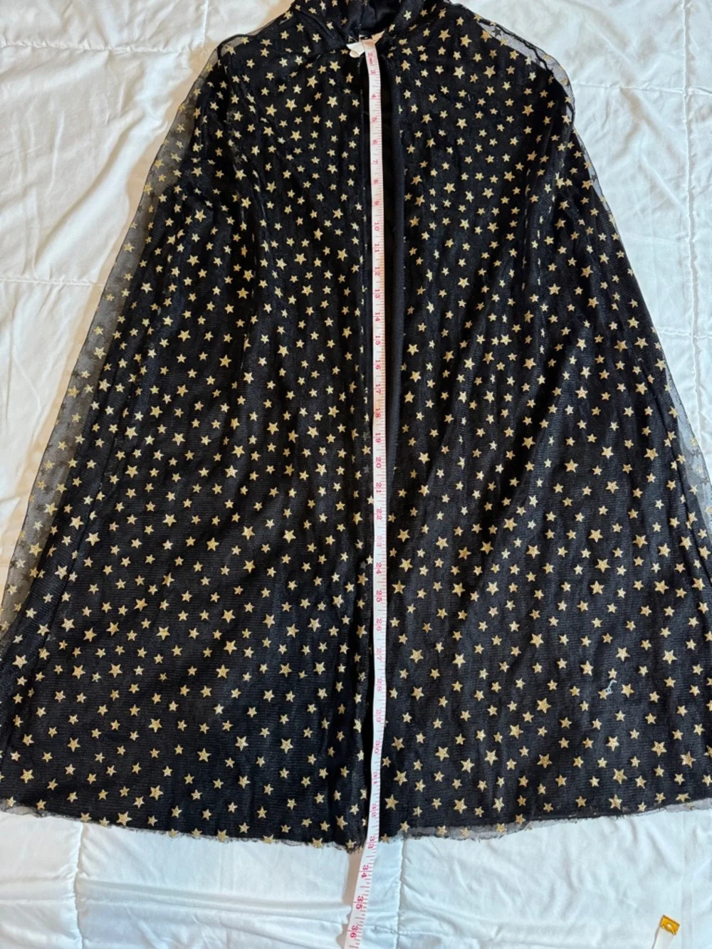 Target Kids Hooded Cape Size OSFM Black with Gold Star Print Celestial